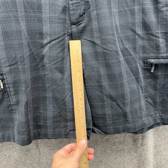 Greg Norman Shorts Mens 34 Gray Plaid Cotton Cargo Golf Tasso Elba Performance - Picture 5 of 10